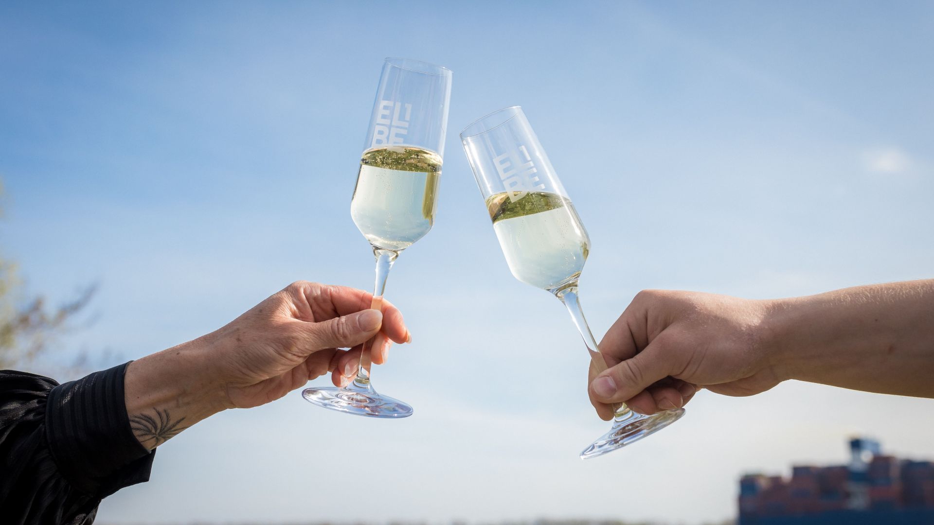 ELBE1 Hochzeit Gläser anstoßen